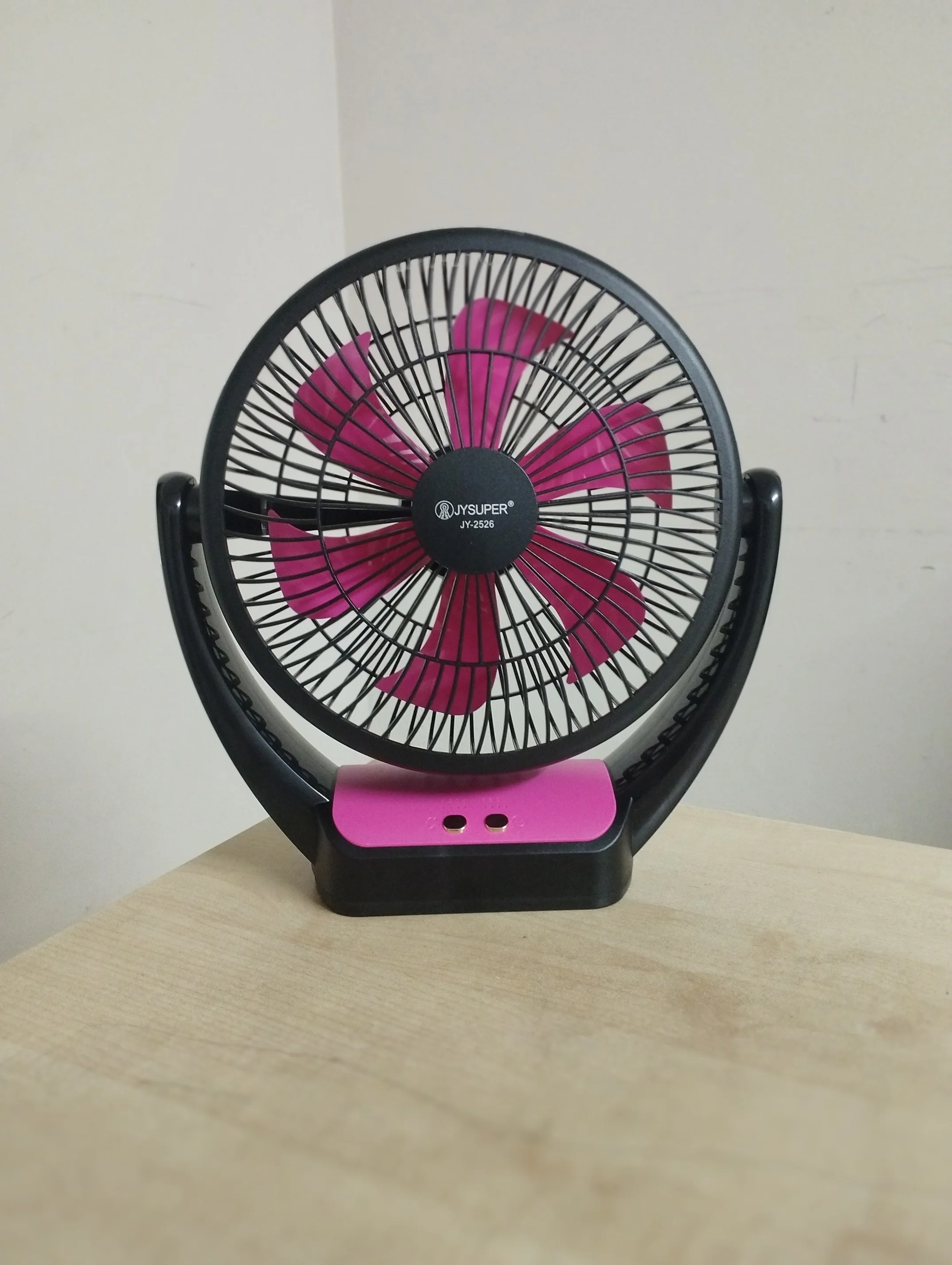 JYSUPER JY-2526 Rechargeable Desk Fan – 8000mAh Battery, Up-Down Movable Portable Table Fan for Home & Office Use