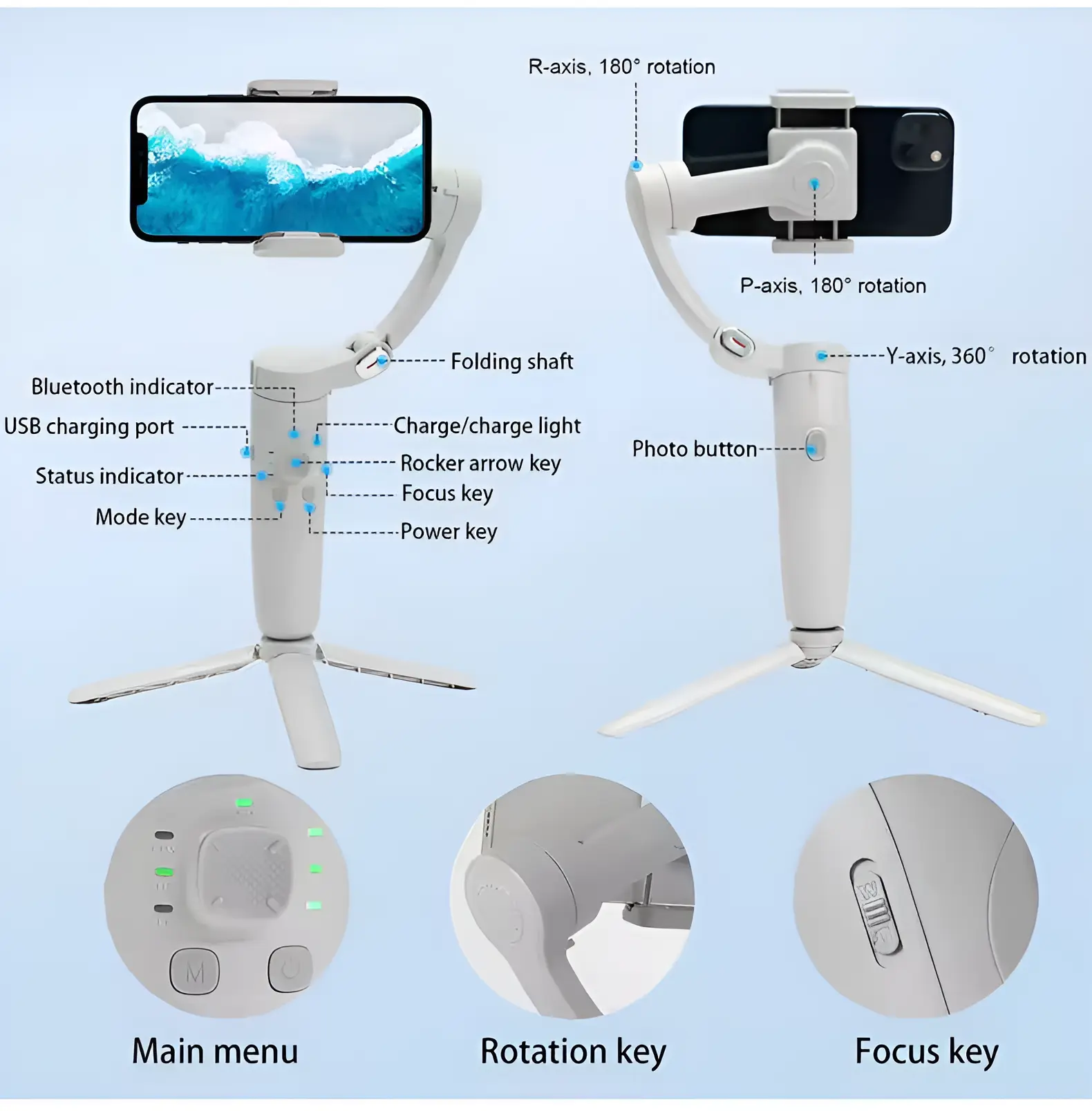 M1 3-Axis Smartphone Gimbal Stabilizer - Image 2